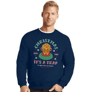 Shirts Crewneck Sweater, Unisex / Small / Navy Uglier Than My Sweater