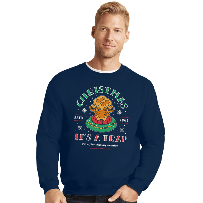 Shirts Crewneck Sweater, Unisex / Small / Navy Uglier Than My Sweater