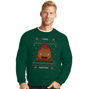Secret_Shirts Crewneck Sweater, Unisex / Small / Forest Fire Demon Christmas