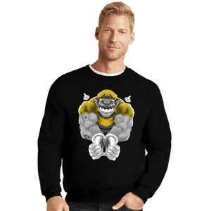 Daily_Deal_Shirts Crewneck Sweater, Unisex / Small / Black Wario Time