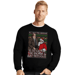 Shirts Crewneck Sweater, Unisex / Small / Black Santa's Lap