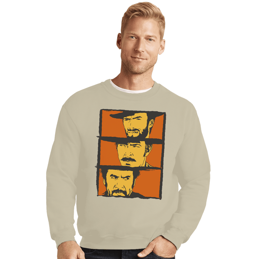 Shirts Crewneck Sweater, Unisex / Small / Sand The Good The Bad And The Ugly