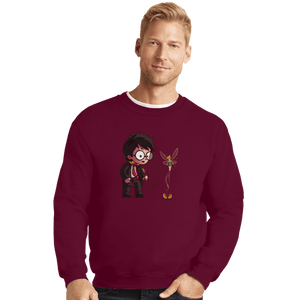 Shirts Crewneck Sweater, Unisex / Small / Maroon Snitch Wings