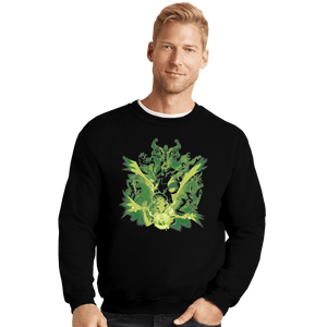 Shirts Crewneck Sweater, Unisex / Small / Black Alien Hero