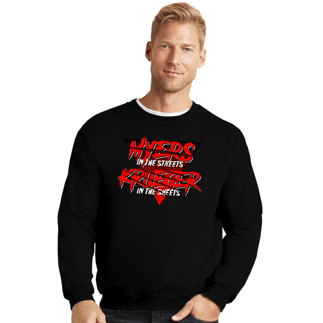 Secret_Shirts Crewneck Sweater, Unisex / Small / Black Horror In The Streets