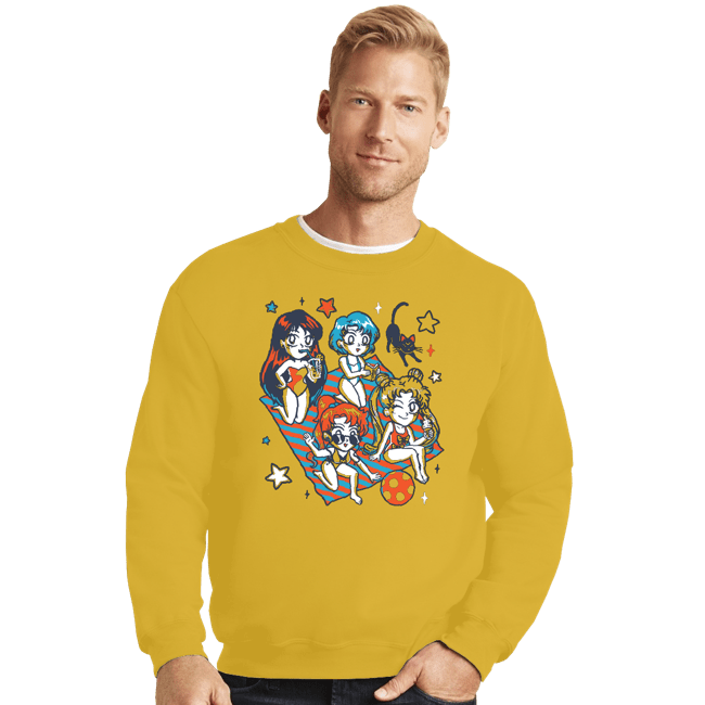 Secret_Shirts Crewneck Sweater, Unisex / Small / Gold Summer Moon