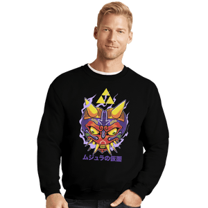 Shirts Crewneck Sweater, Unisex / Small / Black Majora's Oni Mask