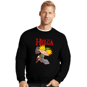 Daily_Deal_Shirts Crewneck Sweater, Unisex / Small / Black The Legend Of Helga