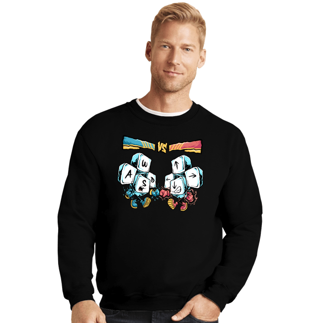 Daily_Deal_Shirts Crewneck Sweater, Unisex / Small / Black Direction Fight