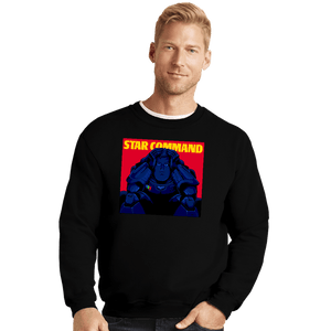 Daily_Deal_Shirts Crewneck Sweater, Unisex / Small / Black Star Command
