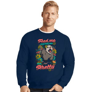 Daily_Deal_Shirts Crewneck Sweater, Unisex / Small / Navy Pretty Hungry Possum