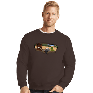 Daily_Deal_Shirts Crewneck Sweater, Unisex / Small / Dark Chocolate Classic Road Trip Adventurea