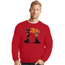 Load image into Gallery viewer, Secret_Shirts Crewneck Sweater, Unisex / Small / Red Farewell Fist Bump
