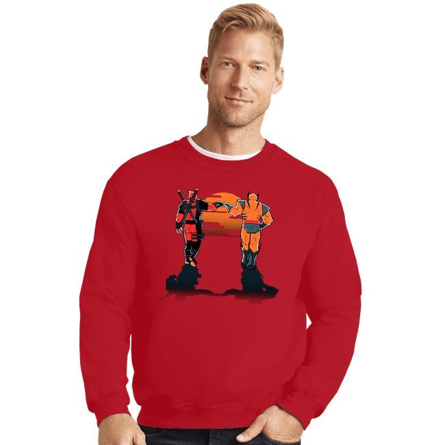 Secret_Shirts Crewneck Sweater, Unisex / Small / Red Farewell Fist Bump