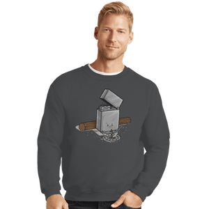 Shirts Crewneck Sweater, Unisex / Small / Charcoal Out Of Fuel