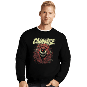 Shirts Crewneck Sweater, Unisex / Small / Black Carnage Red