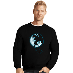 Shirts Crewneck Sweater, Unisex / Small / Black Moonlight Dragon Rider