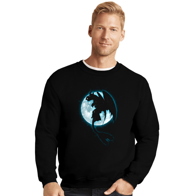 Shirts Crewneck Sweater, Unisex / Small / Black Moonlight Dragon Rider