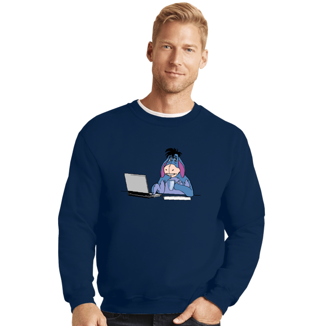 Shirts Crewneck Sweater, Unisex / Small / Navy Hide The Pain