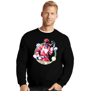 Daily_Deal_Shirts Crewneck Sweater, Unisex / Small / Black Red Ranger Dance