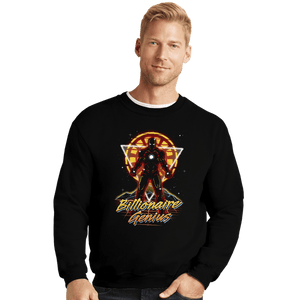 Shirts Crewneck Sweater, Unisex / Small / Black Retro Billionaire Genius