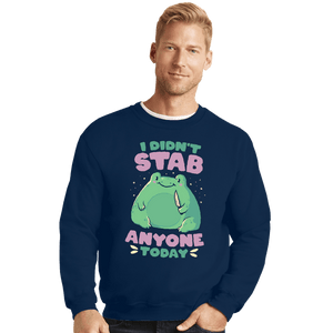 Secret_Shirts Crewneck Sweater, Unisex / Small / Navy Didn't Stab Anyone Today