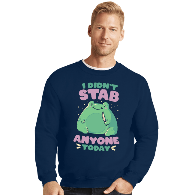 Secret_Shirts Crewneck Sweater, Unisex / Small / Navy Didn't Stab Anyone Today