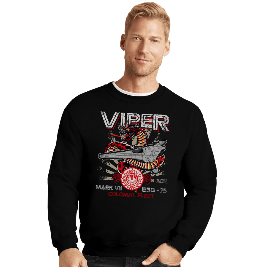 Shirts Crewneck Sweater, Unisex / Small / Black Viper Mark VII