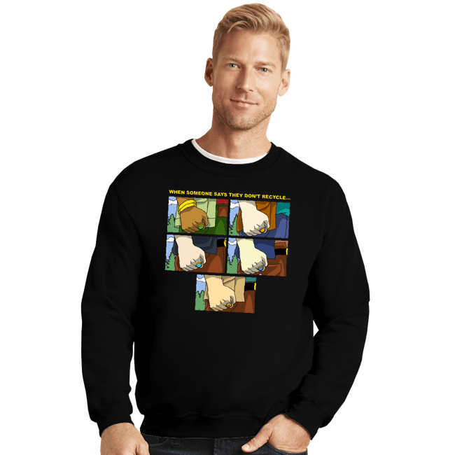 Shirts Crewneck Sweater, Unisex / Small / Black Planet Fist