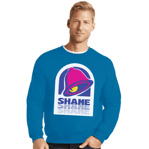 Shirts Crewneck Sweater, Unisex / Small / Sapphire Taco Shame