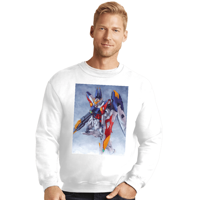 Daily_Deal_Shirts Crewneck Sweater, Unisex / Small / White Wing Zero Watercolor