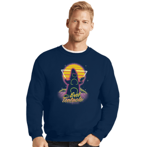 Shirts Crewneck Sweater, Unisex / Small / Navy Retro Evil Tentacle