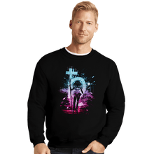 Load image into Gallery viewer, Shirts Crewneck Sweater, Unisex / Small / Black Saturn Storm
