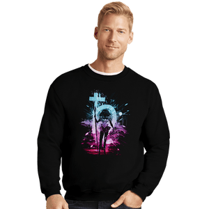 Shirts Crewneck Sweater, Unisex / Small / Black Saturn Storm