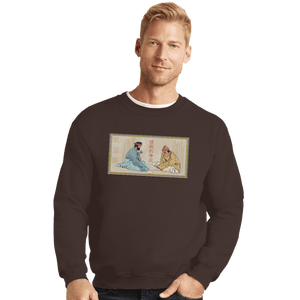 Daily_Deal_Shirts Crewneck Sweater, Unisex / Small / Dark Chocolate Legend Of The Smoking Bowls