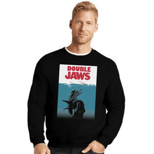 Shirts Crewneck Sweater, Unisex / Small / Black Double Jaws
