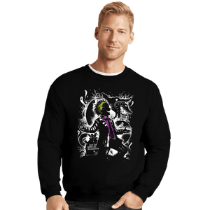 Daily_Deal_Shirts Crewneck Sweater, Unisex / Small / Black Here Lies Betelgeuse