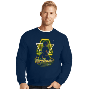 Shirts Crewneck Sweater, Unisex / Small / Navy Retro Earthbender