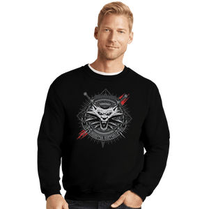 Shirts Crewneck Sweater, Unisex / Small / Black White Wolf