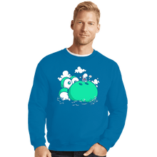 Load image into Gallery viewer, Shirts Crewneck Sweater, Unisex / Small / Sapphire Dino Island Baby
