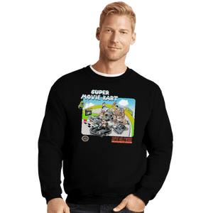 Shirts Crewneck Sweater, Unisex / Small / Black Super Movie Kart