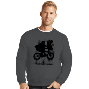 Secret_Shirts Crewneck Sweater, Unisex / Small / Charcoal Boy And Bike