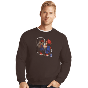 Shirts Crewneck Sweater, Unisex / Small / Dark Chocolate Get In Shape