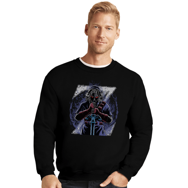 Daily_Deal_Shirts Crewneck Sweater, Unisex / Small / Black Hero's Shadow