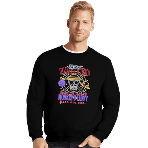 Shirts Crewneck Sweater, Unisex / Small / Black Luffy Neon