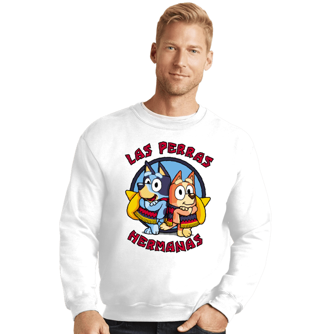 Secret_Shirts Crewneck Sweater, Unisex / Small / White Las Perras Hermanas
