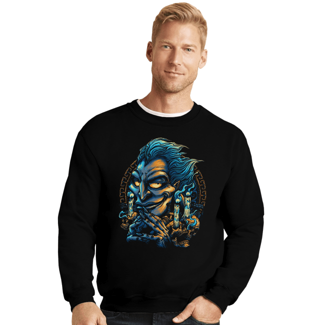 Daily_Deal_Shirts Crewneck Sweater, Unisex / Small / Black King Of The Underworld