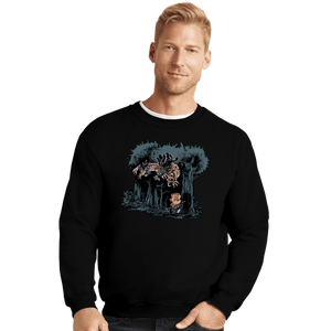 Daily_Deal_Shirts Crewneck Sweater, Unisex / Small / Black Arnie And Predator