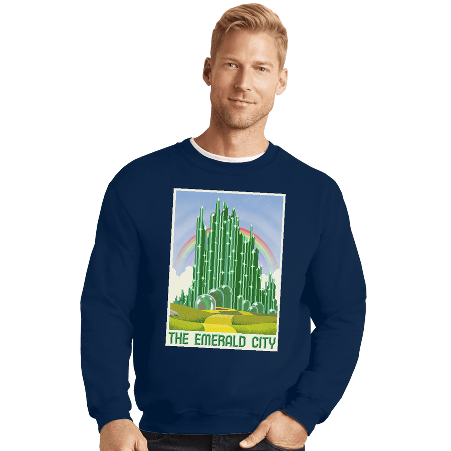 Shirts Crewneck Sweater, Unisex / Small / Navy Visit The Emerald City