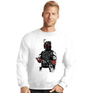 Shirts Crewneck Sweater, Unisex / Small / White Mandalorian Bounterhunter